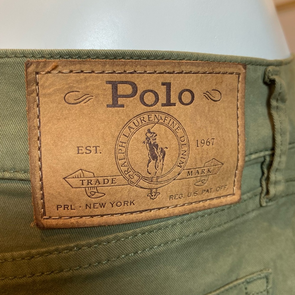 Ralph Lauren Olive Green Chino Pants Varick Slim Straight Size 38 x 32 MSRP $168 - Picture 4 of 7